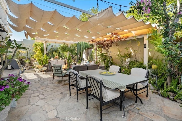 2172 N Pami Cir, Orange, CA 92867 - view of patio featuring grilling area, a pergola, an outdoor living space, and outdoor dining space