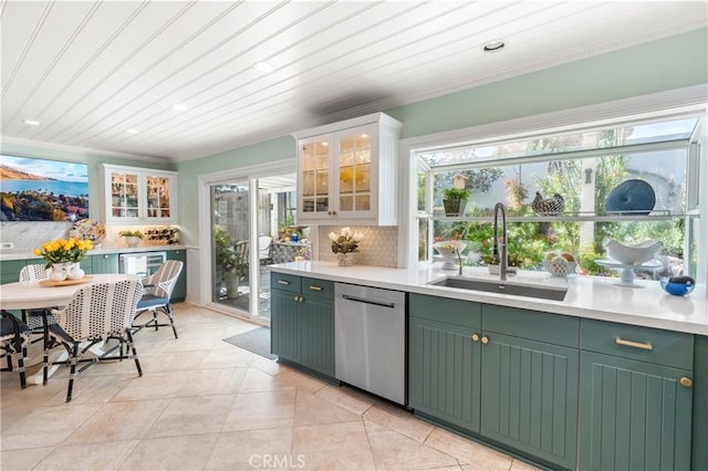 2172 N Pami Cir, Orange, CA 92867 - kitchen featuring dishwasher, light countertops, recessed lighting, and healthy amount of natural light