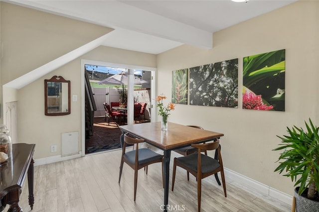 259 62nd, Newport Beach, CA 92663 - dining space with light wood-style flooring