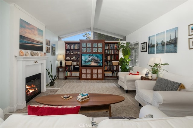 259 62nd, Newport Beach, CA 92663 - living room with a glass covered fireplace and baseboards