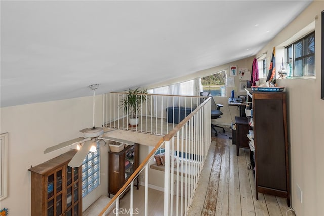 259 62nd, Newport Beach, CA 92663 - stairs featuring hardwood / wood-style floors and ceiling fan