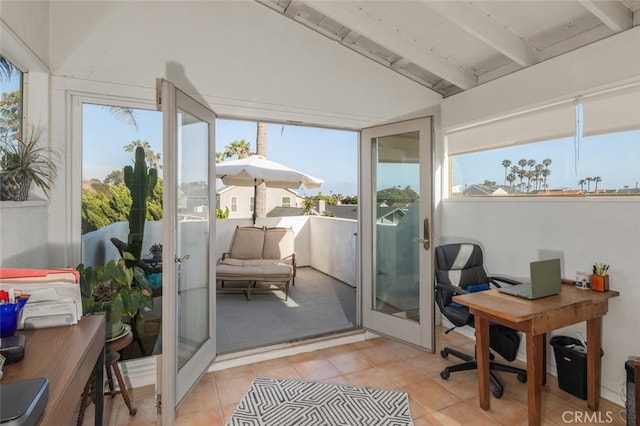 259 62nd, Newport Beach, CA 92663 - office space featuring french doors, healthy amount of natural light, and light tile patterned flooring