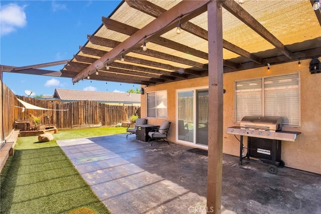 12178 Galaxy St, Victorville, CA 92392 - fenced backyard with area for grilling and a patio area