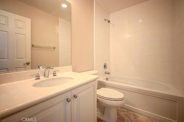 25217 Pacific Crest St, Corona, CA 92883 - full bathroom featuring tile patterned floors, vanity, and shower / bath combination