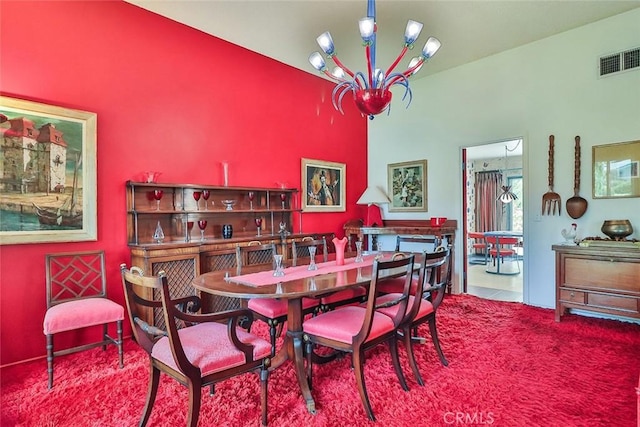 17313 Citronia St, Northridge, CA 91325 - carpeted dining area with a chandelier