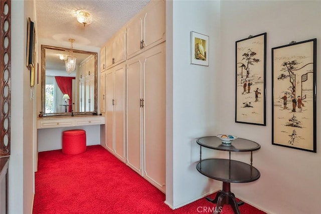 17313 Citronia St, Northridge, CA 91325 - hallway featuring carpet and a textured ceiling
