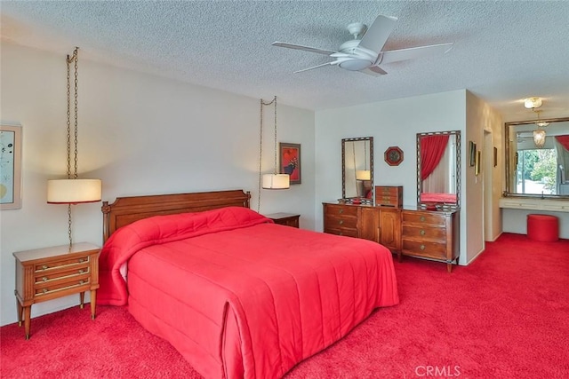 17313 Citronia St, Northridge, CA 91325 - carpeted bedroom with a textured ceiling and ceiling fan