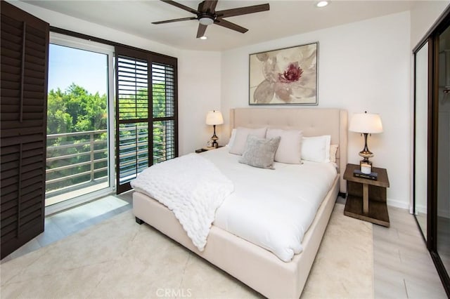 11949 Goshen Ave Unit 308, Los Angeles, CA 90049 - bedroom with recessed lighting and ceiling fan