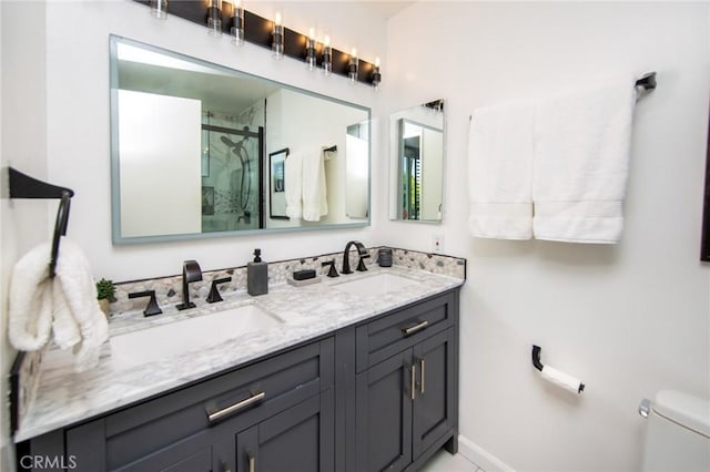 11949 Goshen Ave Unit 308, Los Angeles, CA 90049 - bathroom with double vanity and a shower stall