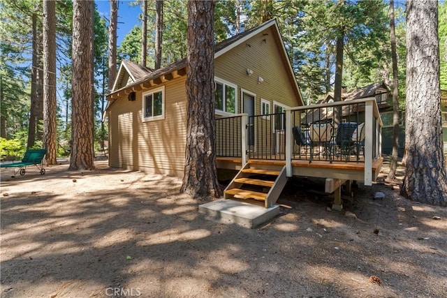 27917 Squirrel Ln, Lake Arrowhead, CA 92352 - back of house with a deck