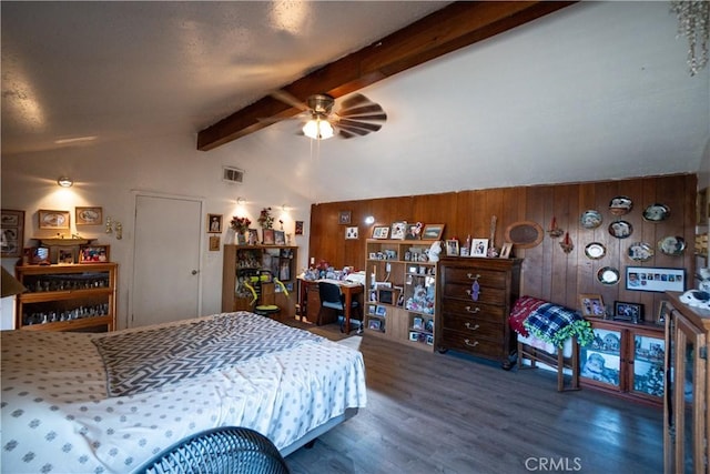 22731 Bryman Rd, Oro Grande, CA 92368 - bedroom featuring wood finished floors and wood walls