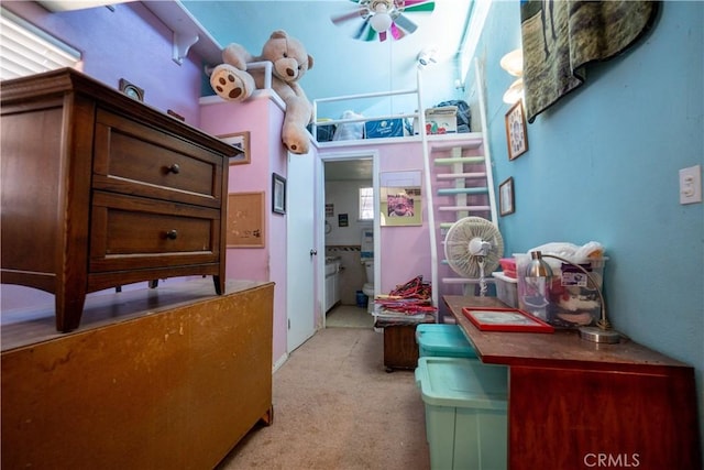 22731 Bryman Rd, Oro Grande, CA 92368 - bedroom featuring light colored carpet and connected bathroom