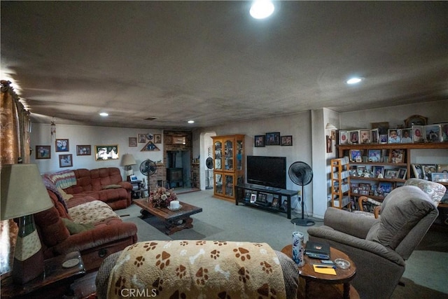 22731 Bryman Rd, Oro Grande, CA 92368 - living room with carpet and recessed lighting