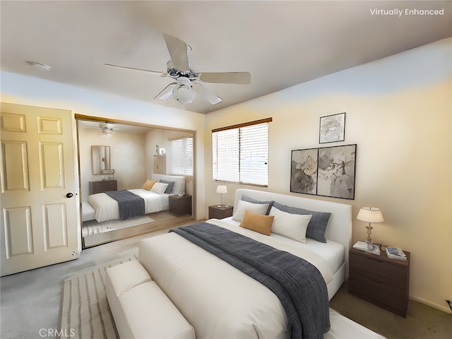 17346 Cold Spring Cir, Riverside, CA 92503 - carpeted bedroom featuring a ceiling fan
