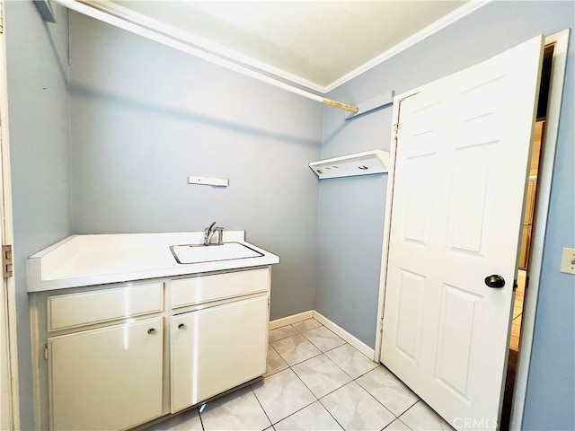 17346 Cold Spring Cir, Riverside, CA 92503 - washroom featuring a sink and ornamental molding