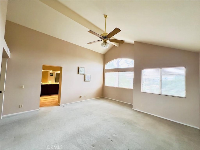 17346 Cold Spring Cir, Riverside, CA 92503 - carpeted spare room with ceiling fan and high vaulted ceiling