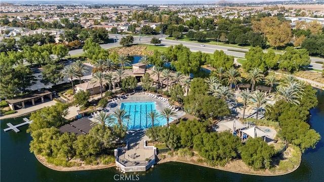27843 Huron Ct, Menifee, CA 92585 - aerial view of a nearby body of water and a pool area