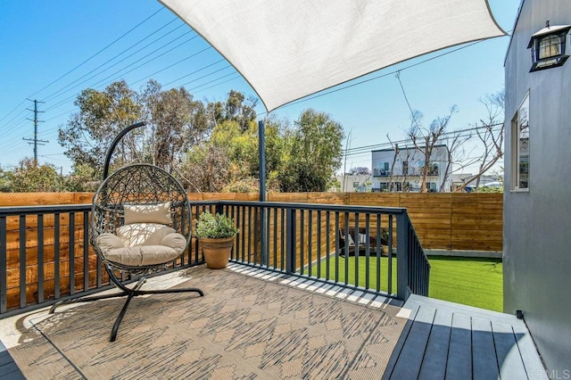 3585 Redwood St, San Diego, CA 92104 - wooden deck with a fenced backyard