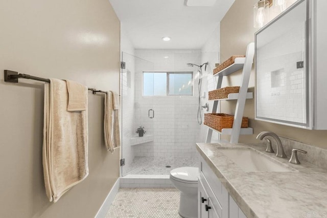 3585 Redwood St, San Diego, CA 92104 - full bath with vanity, a shower stall, and tile patterned flooring