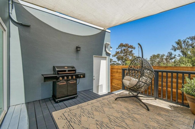 3585 Redwood St, San Diego, CA 92104 - wooden terrace with a grill