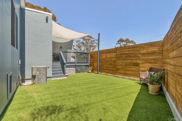 3585 Redwood St, San Diego, CA 92104 - fenced backyard featuring a deck and stairway