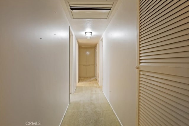 13924 2nd St, Whittier, CA 90605 - hallway with light colored carpet and attic access