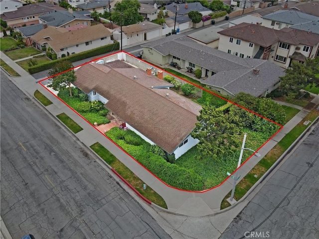 13924 2nd St, Whittier, CA 90605 - aerial perspective of suburban area with property boundaries highlighted
