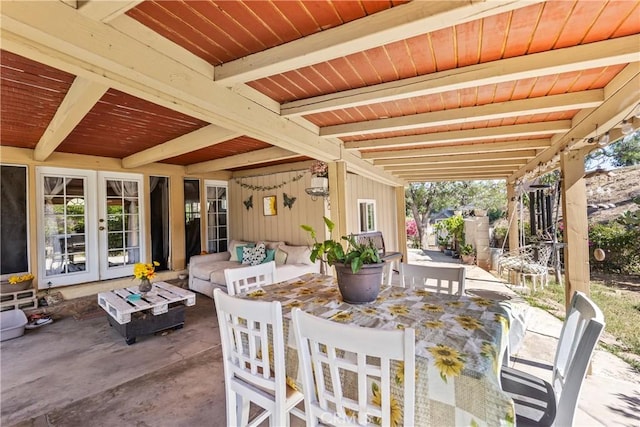 822 Corona Ave, Corona, CA 92879 - view of patio / terrace featuring french doors and an outdoor hangout area