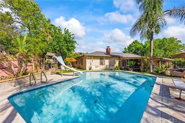 822 Corona Ave, Corona, CA 92879 - view of swimming pool featuring a water slide