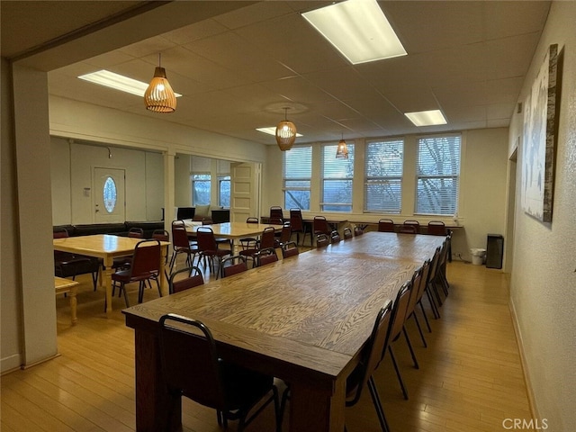 24145 Tokayana Way, Colfax, CA 95713 - dining space featuring light wood-style flooring and a paneled ceiling