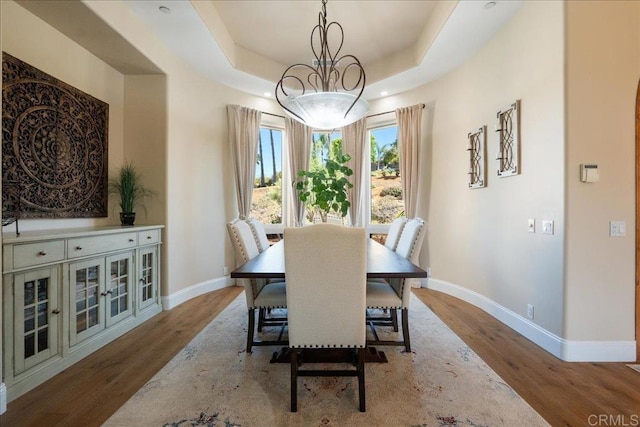 29861 Kirsten Ln, Vista, CA 92084 - dining space with a tray ceiling and wood finished floors