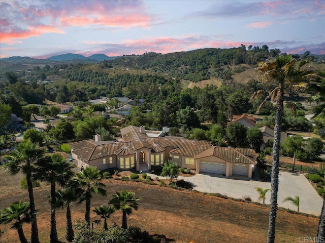 29861 Kirsten Ln, Vista, CA 92084 - aerial view at dusk of a mountain view