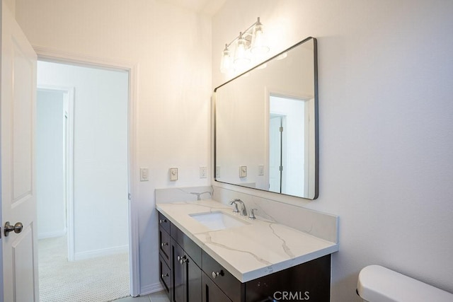 26370 Piazza Di Sarro, Newhall, CA 91321 - half bathroom with vanity and toilet