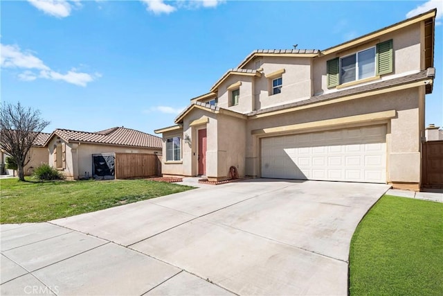 3260 Ivy Ct, Perris, CA 92571 - view of front facade featuring stucco siding, an attached garage, and driveway
