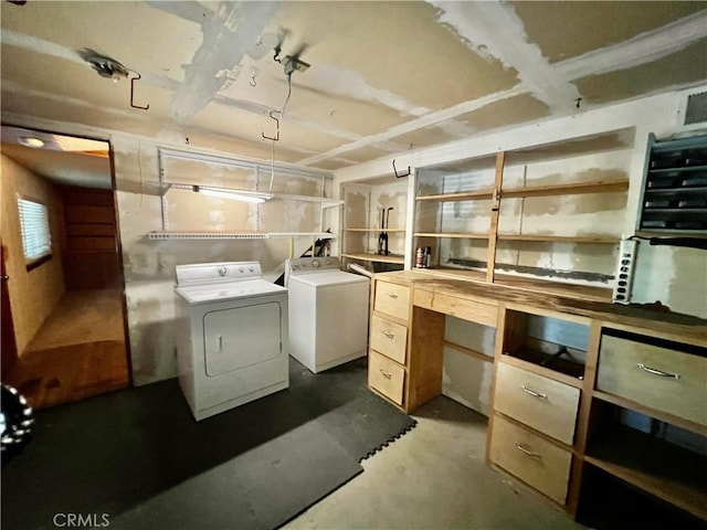 31016 Summit Dr, Running Springs, CA 92382 - unfinished below grade area featuring washing machine and clothes dryer