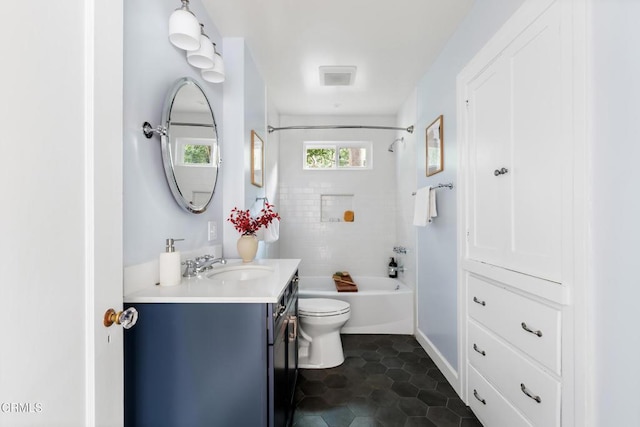 413 Sycamore Pl, Sierra Madre, CA 91024 - bathroom with vanity, shower / tub combination, and tile patterned flooring