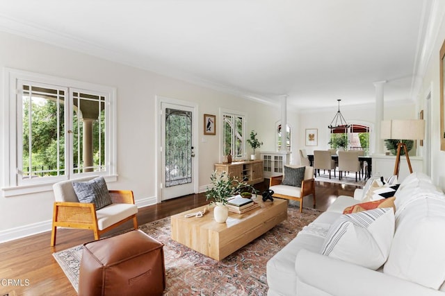 413 Sycamore Pl, Sierra Madre, CA 91024 - living area featuring ornamental molding and wood finished floors