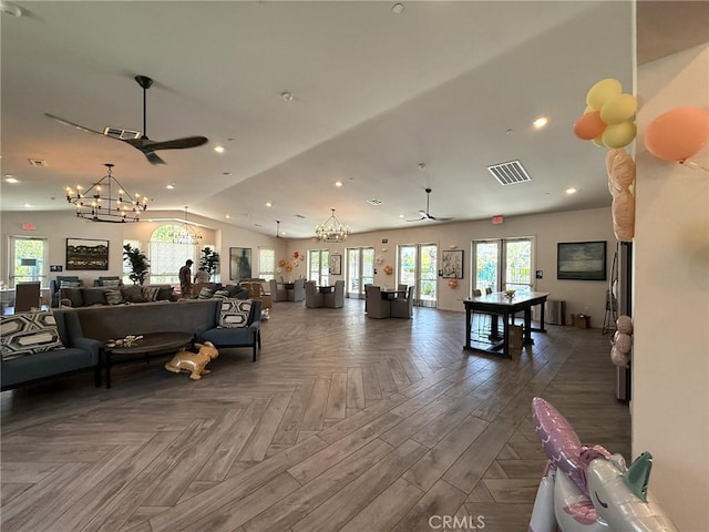 27265 Graphite Dr, Menifee, CA 92584 - common area featuring lofted ceiling and recessed lighting
