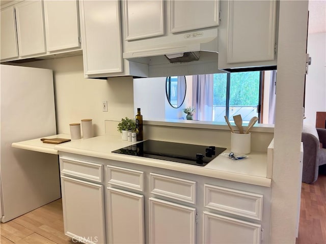 570 Peach St Unit 25, San Luis Obispo, CA 93401 - kitchen featuring black electric stovetop, light wood-style flooring, and light countertops