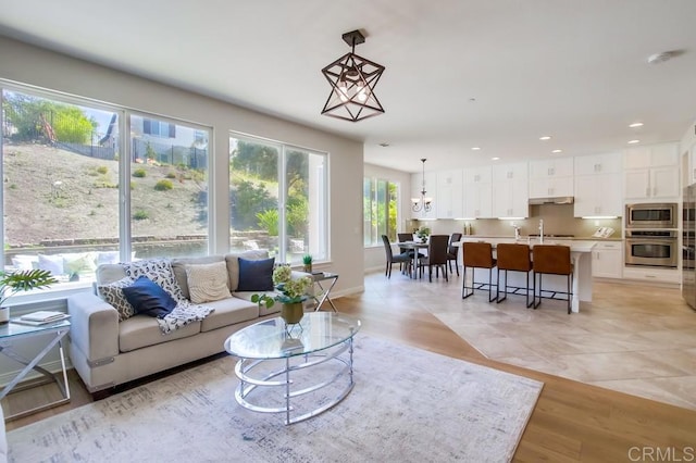 15240 Cayenne Creek Ct, San Diego, CA 92127 - living area featuring recessed lighting and light wood-style floors