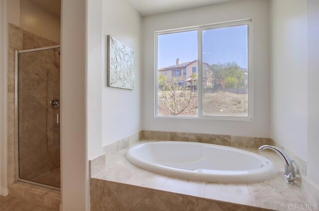 15240 Cayenne Creek Ct, San Diego, CA 92127 - full bathroom featuring plenty of natural light, a garden tub, and a stall shower