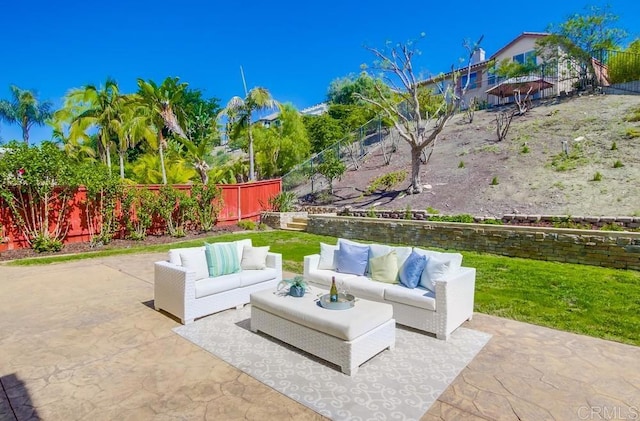 15240 Cayenne Creek Ct, San Diego, CA 92127 - fenced backyard with a patio area and an outdoor living space