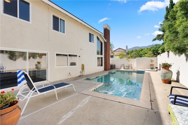 2040 Cape Cod Ct, Claremont, CA 91711 - view of pool featuring a patio, a fenced backyard, and a mountain view