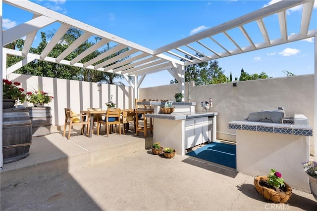 2040 Cape Cod Ct, Claremont, CA 91711 - view of patio / terrace with area for grilling, a pergola, and outdoor dining space