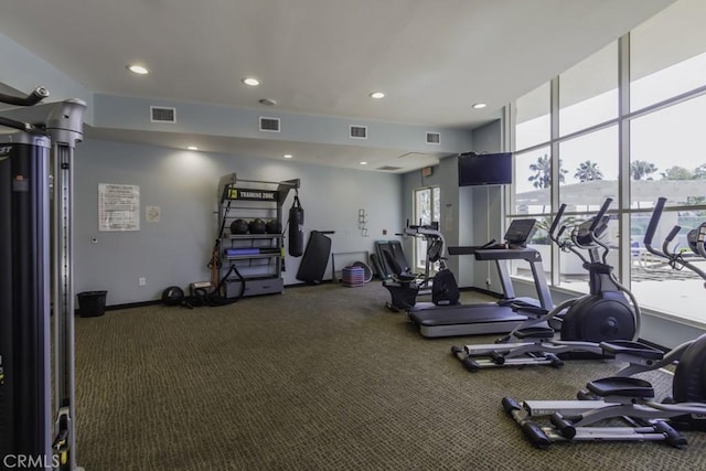 700 E Ocean Blvd Unit 2606, Long Beach, CA 90802 - gym featuring carpet and recessed lighting