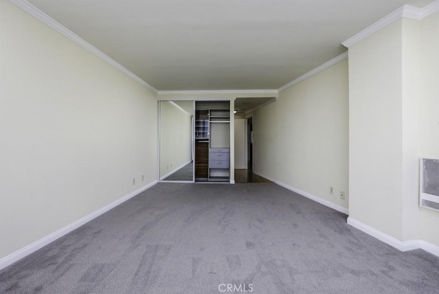 700 E Ocean Blvd Unit 2606, Long Beach, CA 90802 - unfurnished living room featuring carpet flooring and crown molding