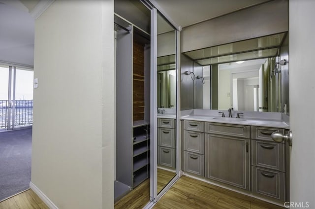 700 E Ocean Blvd Unit 2606, Long Beach, CA 90802 - bathroom with vanity and wood finished floors