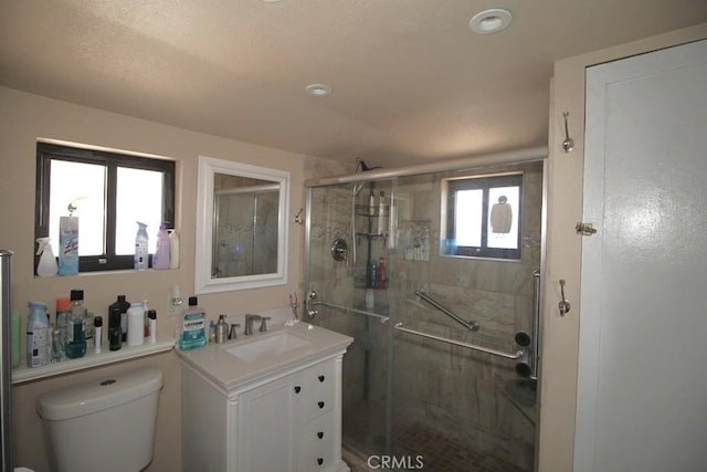 38103 Dividing Line St, Yermo, CA 92398 - full bathroom featuring vanity, a stall shower, and recessed lighting