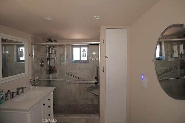 38103 Dividing Line St, Yermo, CA 92398 - full bath with vanity, a stall shower, and recessed lighting
