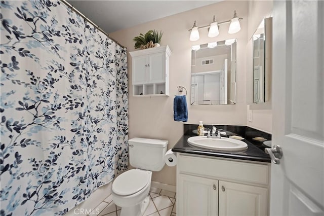 28927 Rue Daniel Cyn, Country, CA 91387 - full bathroom with vanity, tile patterned floors, and curtained shower